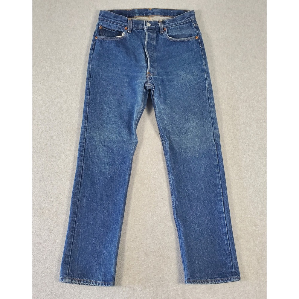 Vintage USA 80s Levis 501 Jeans Dark Wash Button Fly Fits 32x30 (tag size 35x34)
